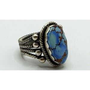 GOLDEN HILLS Turquoise Sterling Silver Southwestern Ring Sz 9 15 Grams